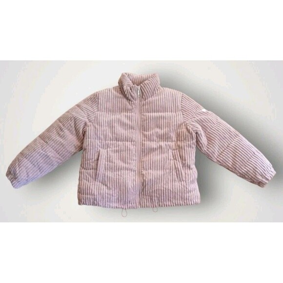 Koolaburra by Ugg Corduroy Ribbed Coat Puffer Jacket Size L Dusty Pink - Picture 1 of 9